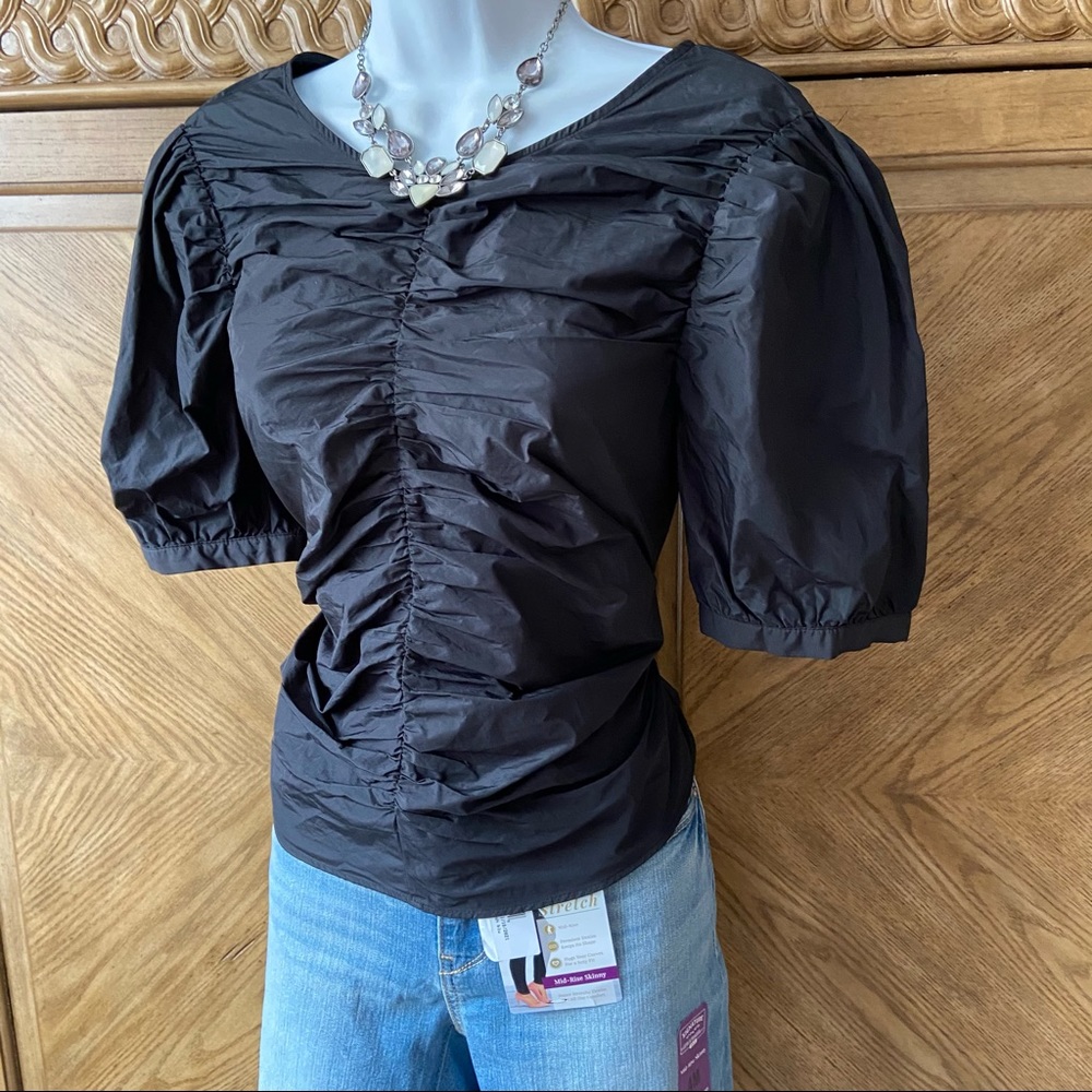H&M black scrunchy  Crop Top
